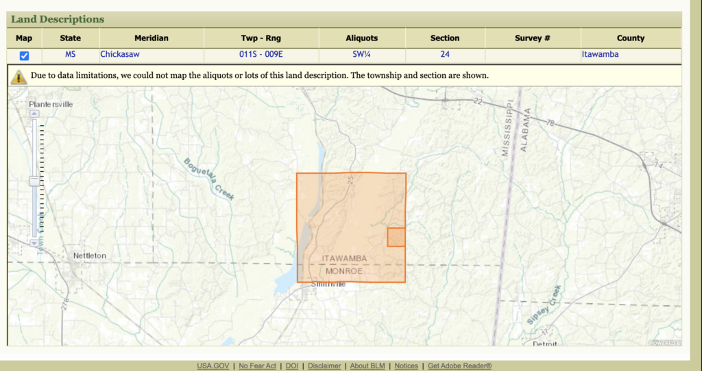 Land Patent 1845 Maxfield Kennedy Pres John Tyler